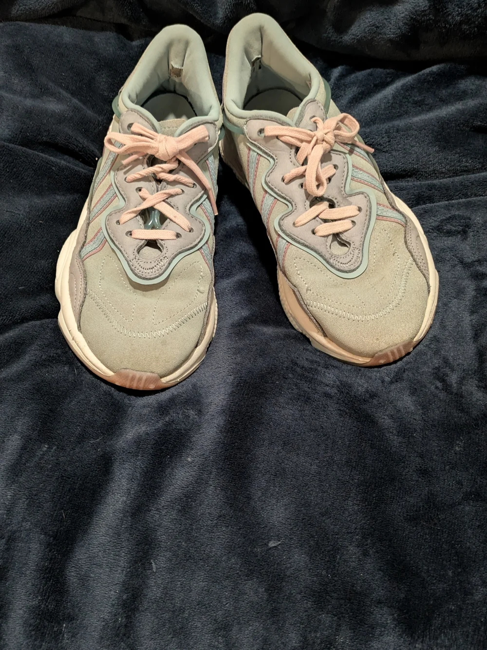 adidas Sage Green and Pink Women's Athletic Sneakers